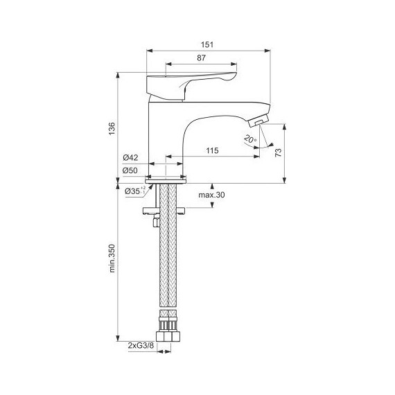 Смеситель для раковины Ideal Standard Alpha BC552AA - фото 3