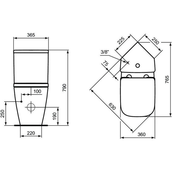 Унитаз-компакт угловой безободковый Ideal Standard i.Life S T459601 - фото 9