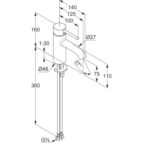Смеситель для раковины Kludi Bozz 382720576 - фото 3
