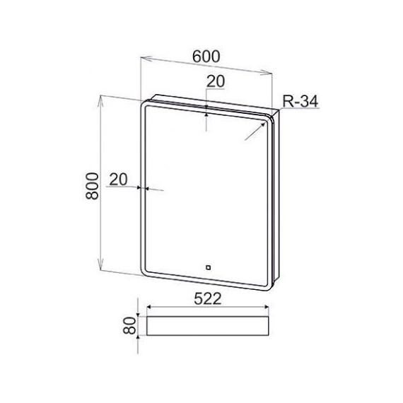 Зеркало-шкаф Mirsant Arena 60 см R - фото 7