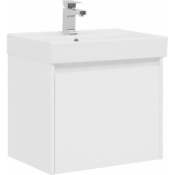 Тумба подвесная с раковиной Aquanet Nova Lite 60 см 242574 (1 ящик) белый, Цвет фасада: белый - фото 4