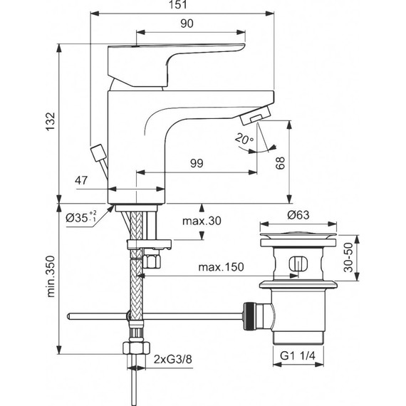 Смеситель для раковины Ideal Standard Ceraplan III BC559AA - фото 4