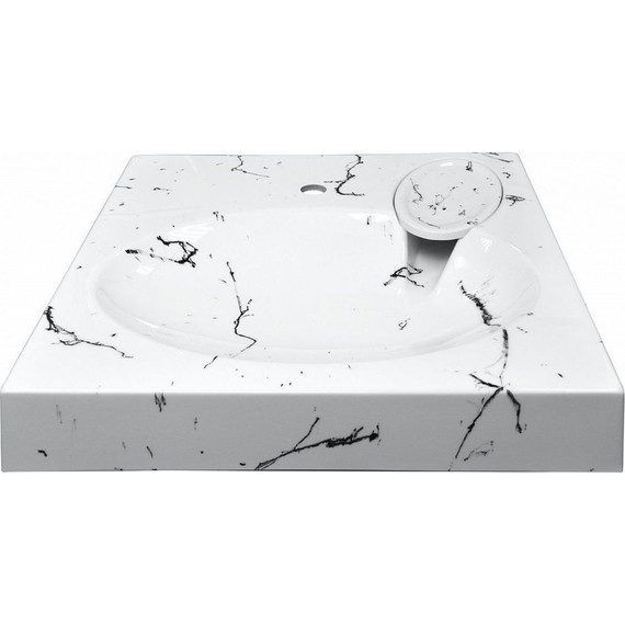 Раковина над стиральной машиной Azario Carmen 60 см CS00078503, белый мрамор - фото 