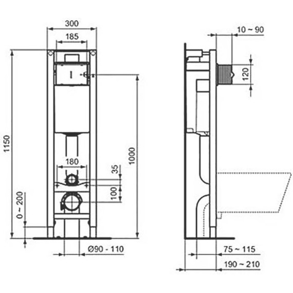 Инсталляция для унитаза Ideal Standard Prosys Eco Frame M E233267 - фото 5