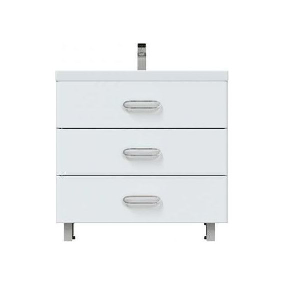 Тумба напольная с раковиной Mirsant Fuji 80 см с доводчиком, белый - фото 3