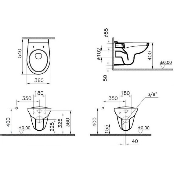 Инсталляция Cersanit Black с подвесным унитазом Vitra Norm Fit 6855B099-1777 - фото 8