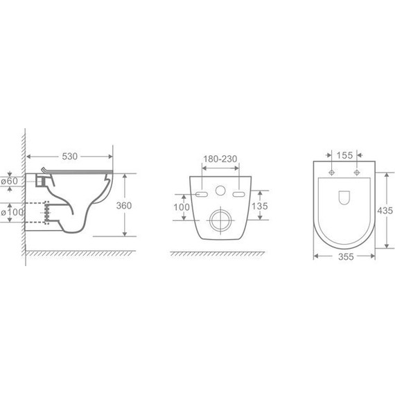 Инсталляция Cersanit Black с подвесным безободковым унитазом Azario Pavia 2142 - фото 6