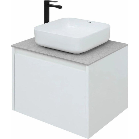 Тумба подвесная со столешницей Aquanet Nova Lite 60 см 242574 (1 ящик) белый, Цвет фасада: белый - фото 