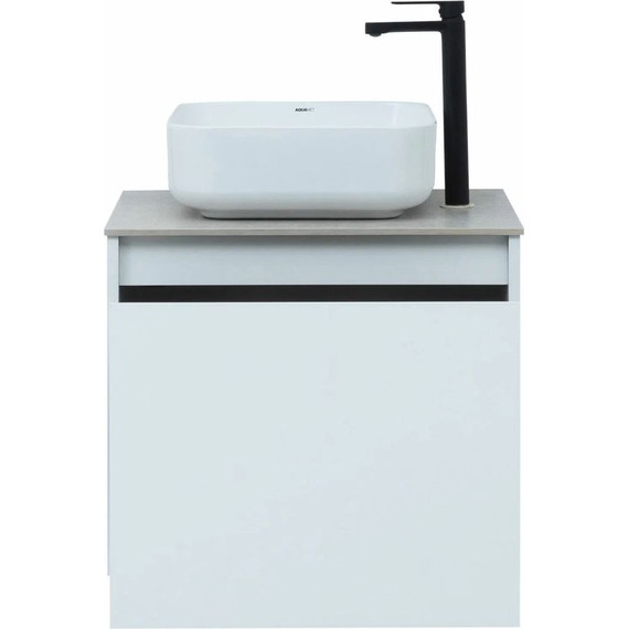 Тумба подвесная со столешницей Aquanet Nova Lite 60 см 242574 (1 ящик) белый, Цвет фасада: белый - фото 6