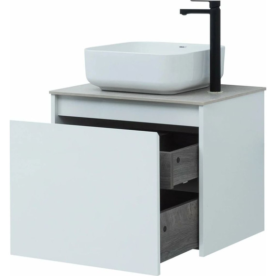 Тумба подвесная со столешницей Aquanet Nova Lite 60 см 242574 (1 ящик) белый, Цвет фасада: белый - фото 10