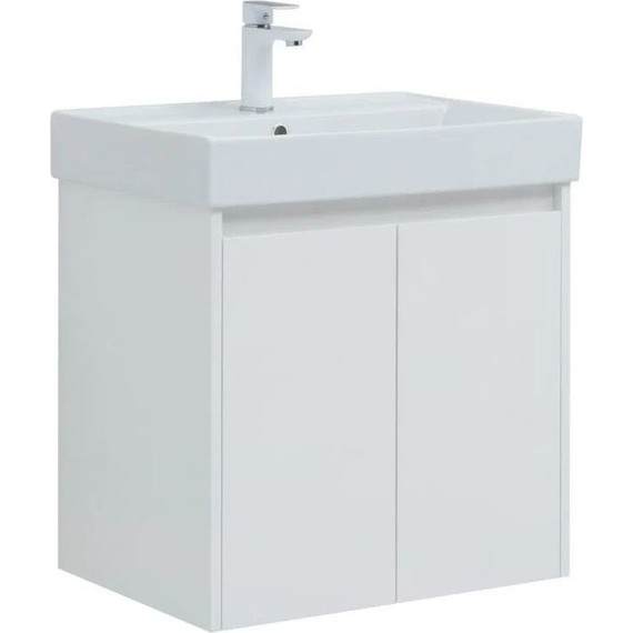 Тумба подвесная с раковиной Aquanet Nova Lite 60 см 298847 (2 дверцы) белый, Цвет фасада: белый - фото 