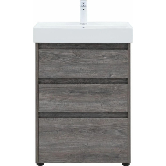 Тумба напольная с раковиной Aquanet Nova Lite 60 см 302470 (3 ящика) дуб рошелье, Цвет фасада: дуб рошелье - фото 8