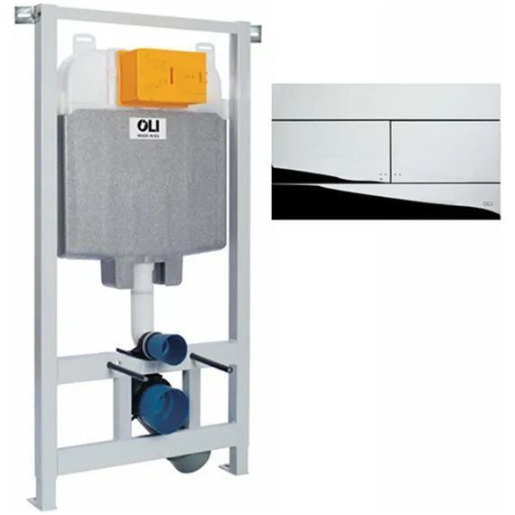 Инсталляция для унитаза Oli 74 601801mSl00 (кнопка смыва Slim, хром глянец) - фото 