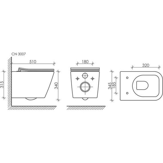 Инсталляция с подвесным унитазом Ceramicanova Metric Rimless CN3007_1002CH_1000 - фото 9