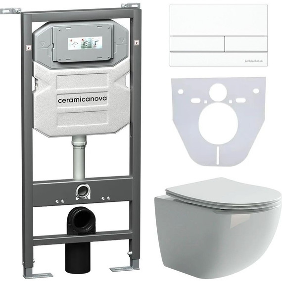 Инсталляция с подвесным унитазом Ceramicanova Forma Rimless CN3009_1002W_1000 - фото 