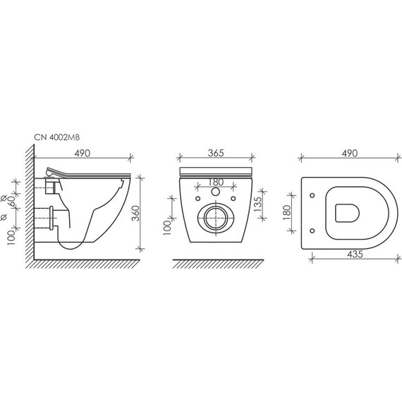 Инсталляция с подвесным унитазом Ceramicanova Metropol Rimless CN4002MB_1002CH_1000 - фото 12