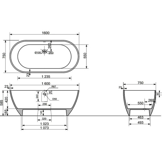 Ванна отдельностоящая Эстет Майами 160x75 см ФР-00009623 - фото 6