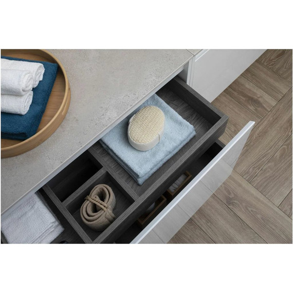 Тумба подвесная со столешницей Aquanet Nova Lite 100 см 242580 (1 ящик) белый, Цвет фасада: белый - фото 6