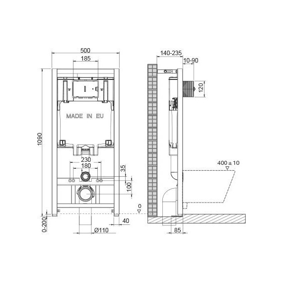 Инсталляция для унитаза Oli 80 Plus Sanitarblock (механическая) 886914 - фото 3
