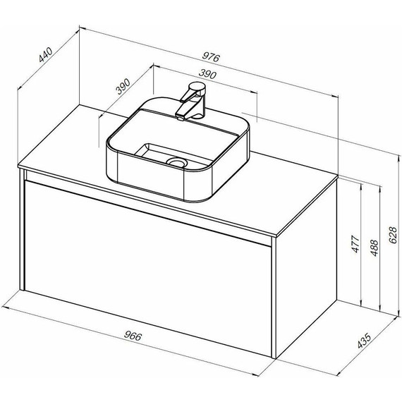 Тумба подвесная со столешницей Aquanet Nova Lite 100 см 249520 (1 ящик) дуб рустикальный, Цвет фасада: тёмное дерево - фото 19