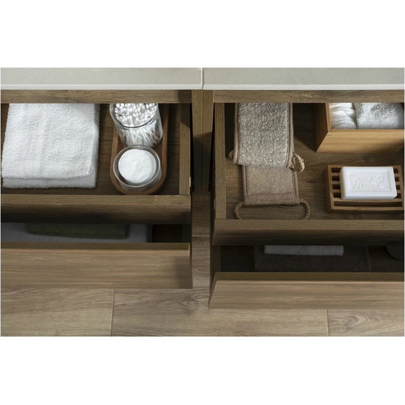 Тумба подвесная со столешницей Aquanet Nova Lite 100 см 249520 (1 ящик) дуб рустикальный, Цвет фасада: тёмное дерево - фото 14