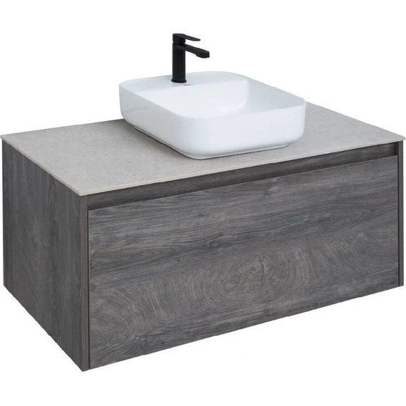 Тумба подвесная со столешницей Aquanet Nova Lite 100 см 242579 (1 ящик) дуб рошелье, Цвет фасада: дуб рошелье - фото 