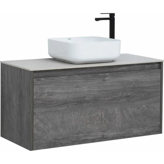 Тумба подвесная со столешницей Aquanet Nova Lite 100 см 242579 (1 ящик) дуб рошелье, Цвет фасада: дуб рошелье - фото 5