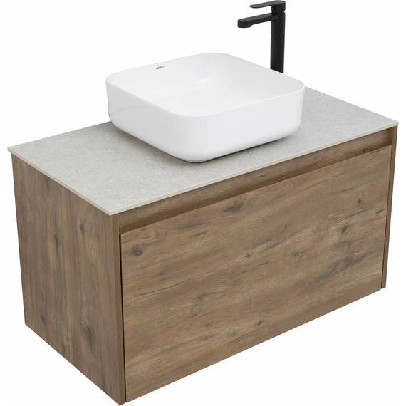 Тумба подвесная со столешницей Aquanet Nova Lite 90 см 249517 (1 ящик) дуб рустикальный, Цвет фасада: тёмное дерево - фото 8