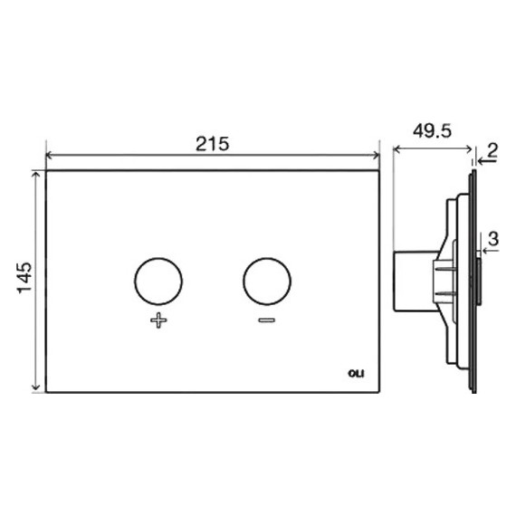Кнопка смыва Oli Blink (пневматическая) 154963, хром глянцевый - фото 2