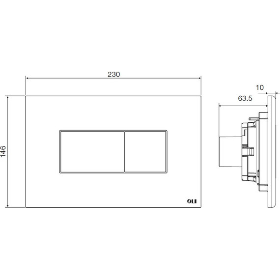 Кнопка смыва Oli Karisma (пневматическая) 641019, хром глянцевый/черный матовый - фото 2