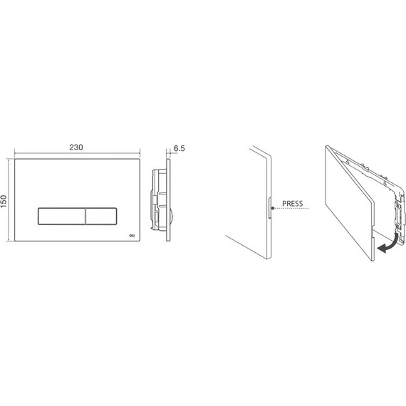 Кнопка смыва Oli Narrow Olipure (механическая) 148301, хром глянцевый - фото 2