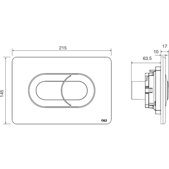 Кнопка смыва Oli Salina (пневматическая) 640086, хром матовый - фото 2