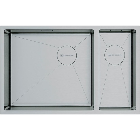Мойка кухонная Omoikiri Taki 69-2-U/IF SIDE IN-L (4997049) 1,2 мм, нержавеющая сталь, Цвет производителя: нержавеющая сталь - фото 