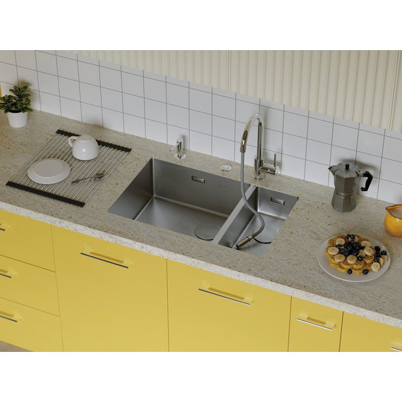 Мойка кухонная Omoikiri Taki 69-2-U/IF SIDE IN-L (4997049) 1,2 мм, нержавеющая сталь, Цвет производителя: нержавеющая сталь - фото 4