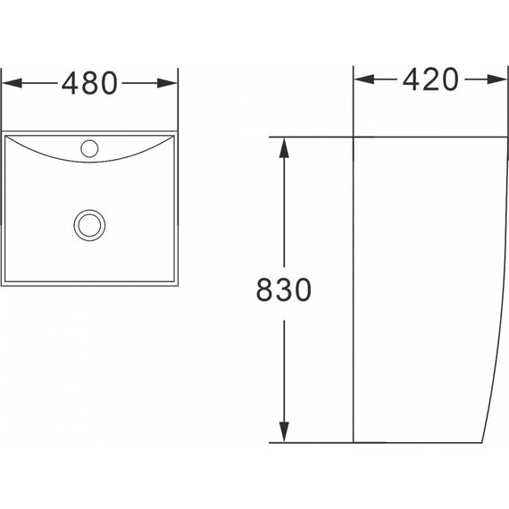 Раковина напольная Azario Comella 48 см AZ-314MB, черный матовый - фото 7