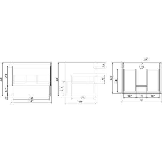 Тумба подвесная с раковиной Mirsant Scandy 60 см, белый - фото 5