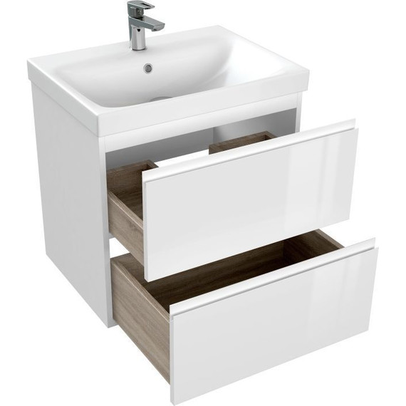 Тумба подвесная с раковиной Cersanit Moduo 60 см 64140, белый - фото 7