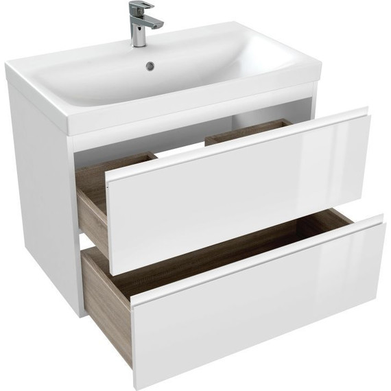 Тумба подвесная с раковиной Cersanit Moduo 80 см 64141, белый - фото 7