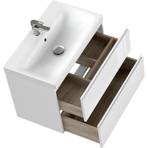 Тумба подвесная с раковиной Cersanit Moduo 80 см 64141, белый - фото 8