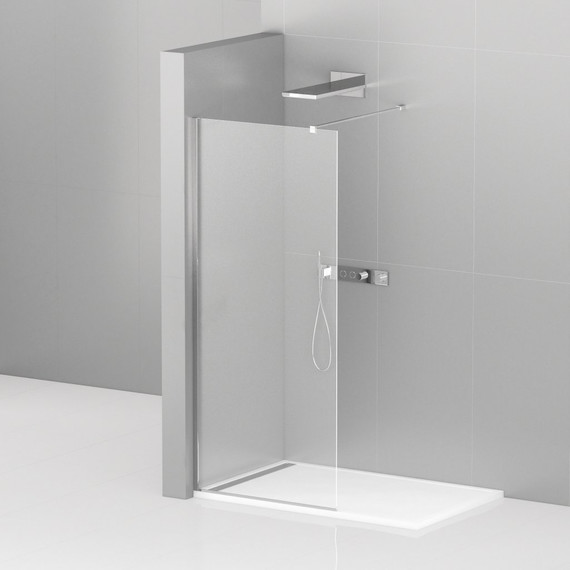 Душевая перегородка Cezares 90 см LIBERTA-L-1-90-120-C-Cr (подрезаемый кронштейн, стекло 8 мм) хром/прозрачное - фото 