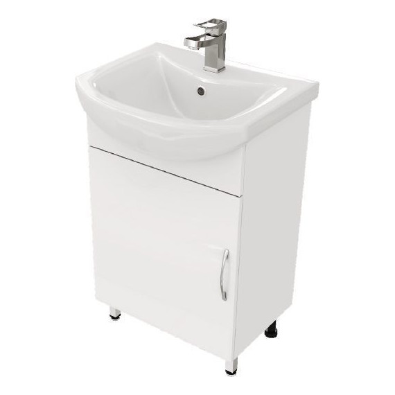 Тумба напольная с раковиной Mirsant Оптима 55 см, белый - фото 4