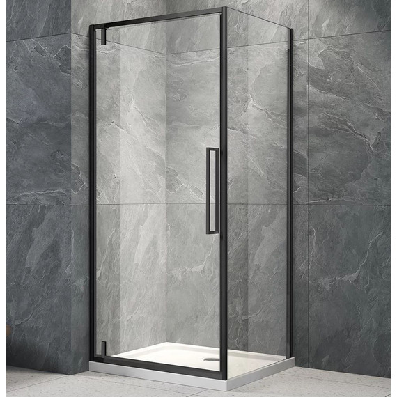 Душевое ограждение Veconi Rovigo 90x70 см RV033B-9070-01-C7, чёрный/прозрачное - фото 