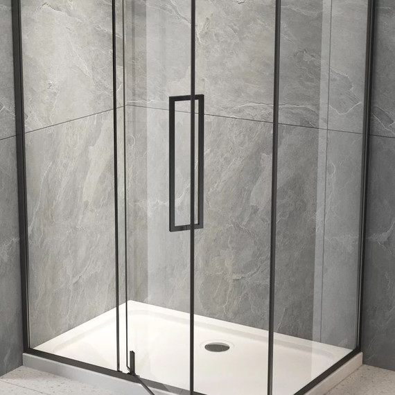 Душевое ограждение Veconi Rovigo 120x70 см RV034B-12070-01-C7, чёрный/прозрачное - фото 3