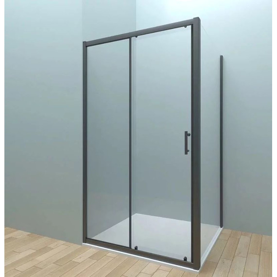 Душевое ограждение Veconi Rovigo 120x100 см RV072B-120100-01-C4, чёрный/прозрачное - фото 