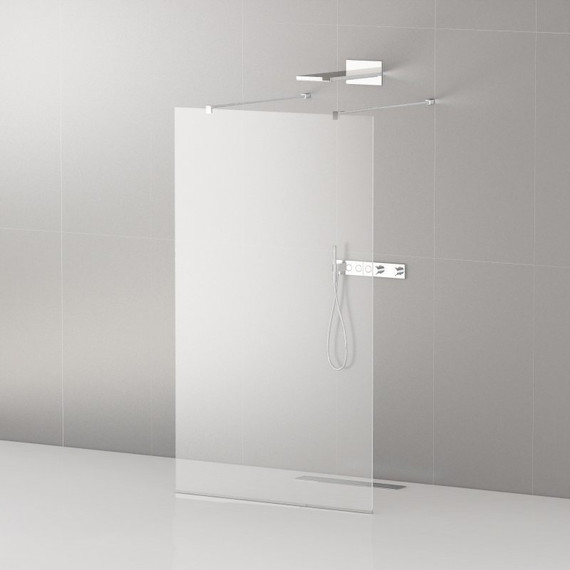 Душевая перегородка Cezares 80 см LIBERTA-L-2-80-120-C-Cr (подрезаемые кронштейны, стекло 8 мм) хром/прозрачное - фото 