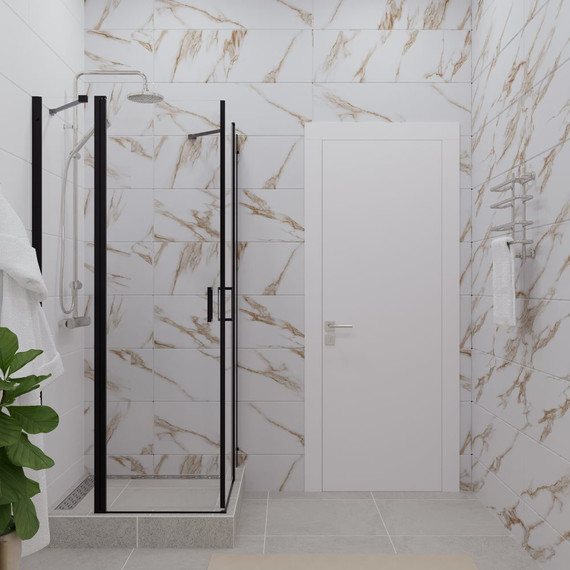 Душевое ограждение Triton Тау 90x90 см, чёрный/прозрачное - фото 3