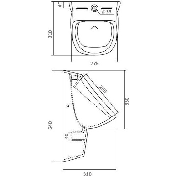 Писсуар подвесной Santek Гала 1.WH30.1.774 - фото 3