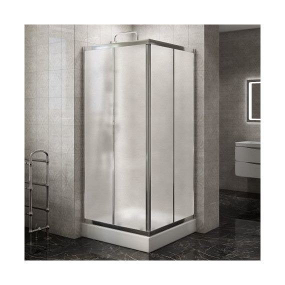 Душевое ограждение BelBagno 90x90 см DUE-A-2-90-P-Cr, хром/матовое - фото 