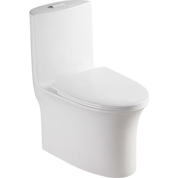 Унитаз-моноблок безободковый Azario Luna AZ-1037 с крышкой микролифт - фото 