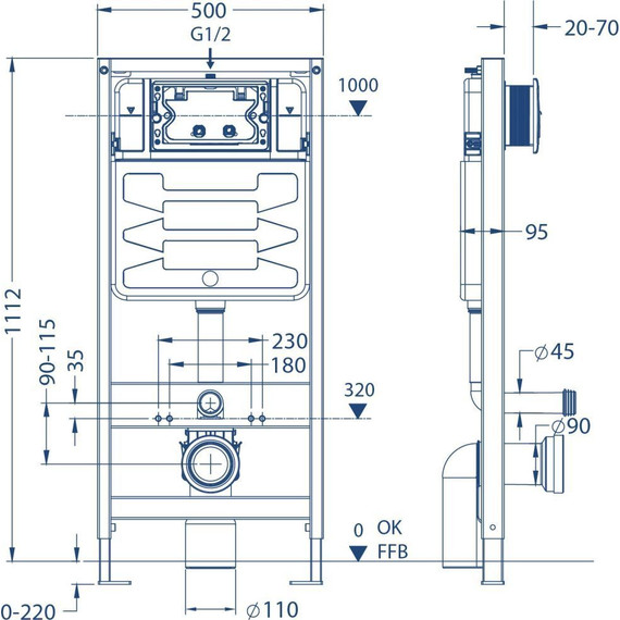 Инсталляция для унитаза Charus Torre Bianco CC.300.80.01 - фото 6